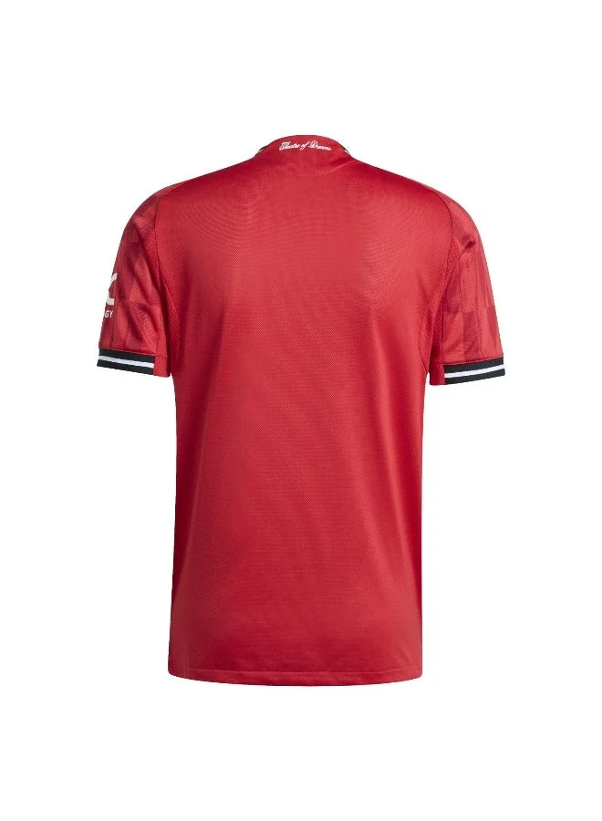 اديداس قميص رجالي مانشستر يونايتد أحمر قصير الأكمام